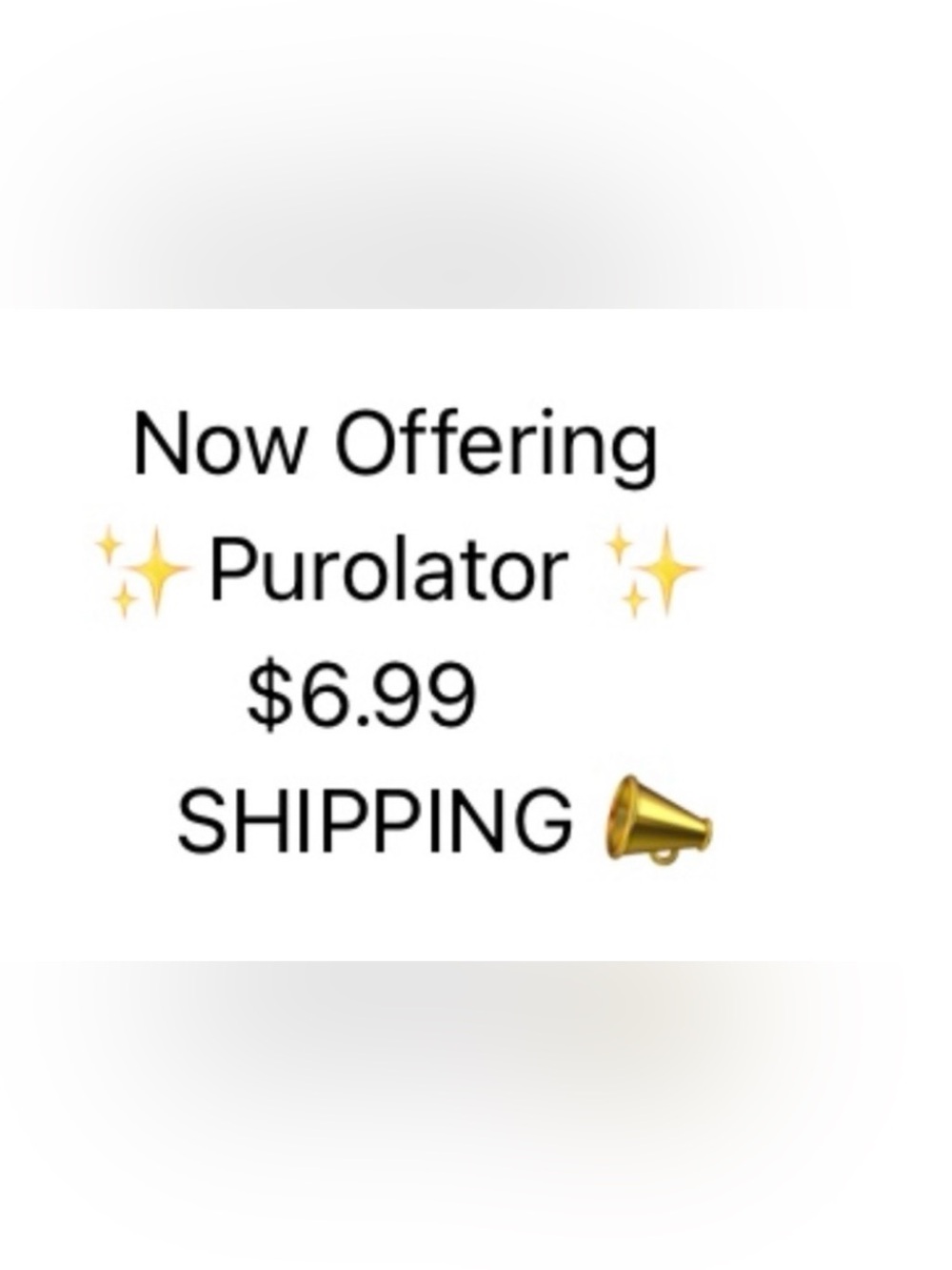 Purolator pick up is now an option only $6.99